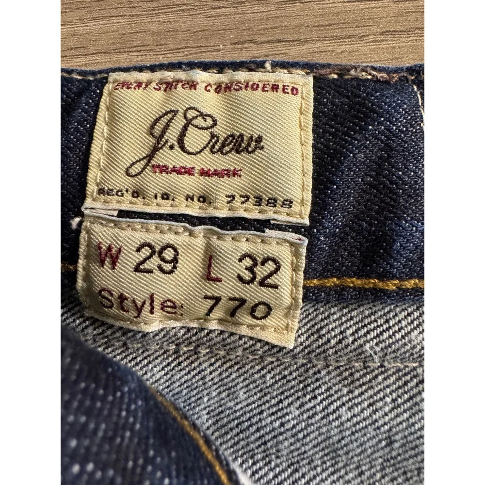 J‎ Crew 770 Straight Fit Dark Wash Denim Jeans Mens W29 L32 selvage